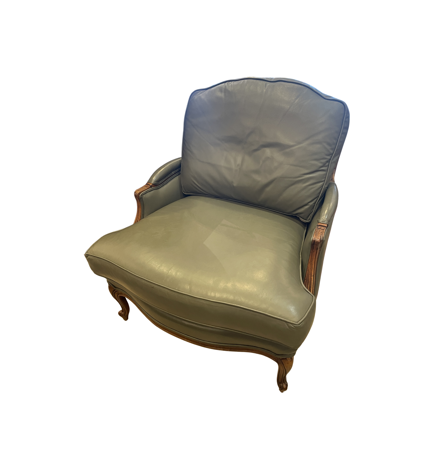 Ethan Allen Versailles Leather Bergère Chair (Two Available) (0HS002)