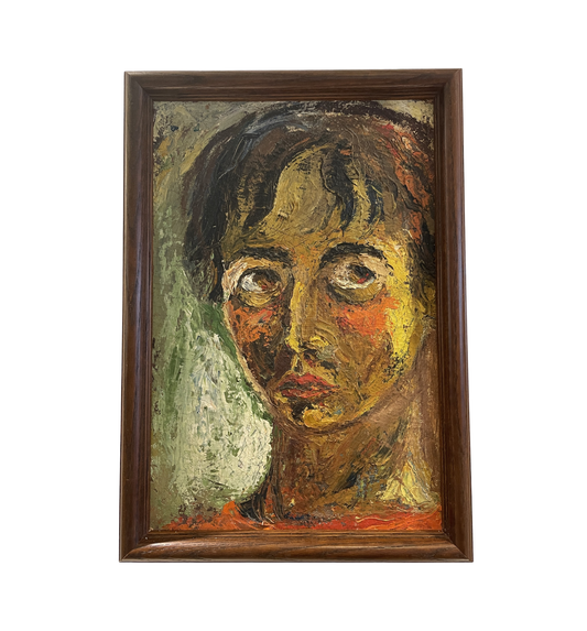 Unsigned Portrait on Board, Mid Century (0JL00H)