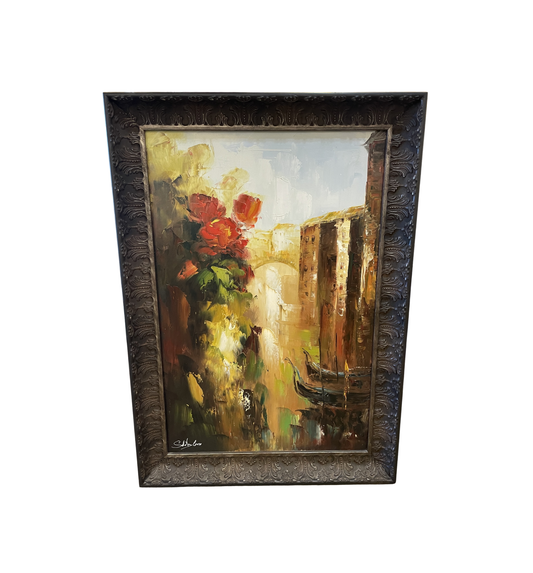 Venetian Canal Scene with Roses after Angelica Privalihin (0OH008)