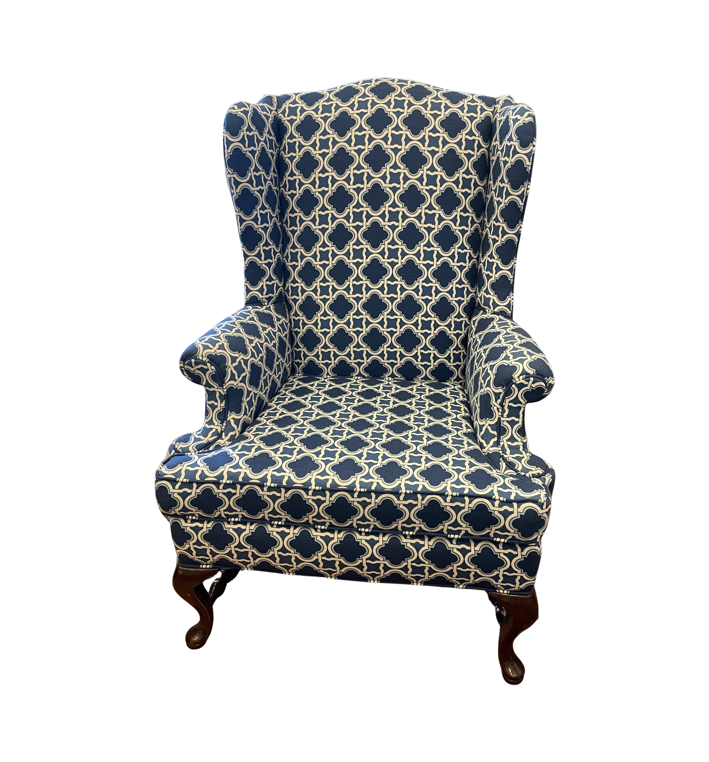 Hickory Chair Wing Chair, Reupholstered (Two available 0NS001 and 0NS002)