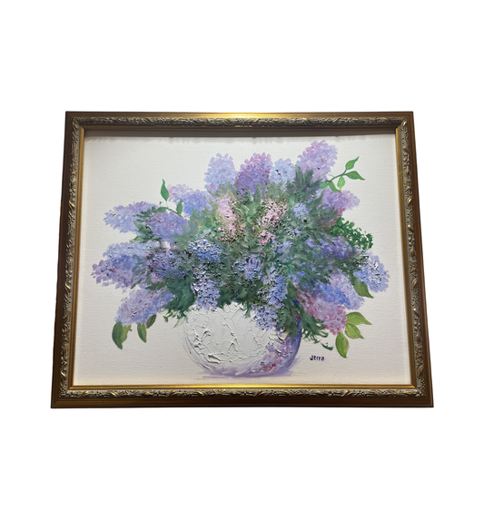 Lilacs in Vase on Canvas by Jetta Wittenberg (0I800D)
