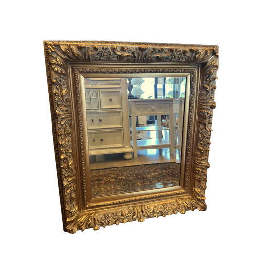 Rectangular Carved Gilt Mirror (U7P7V4)