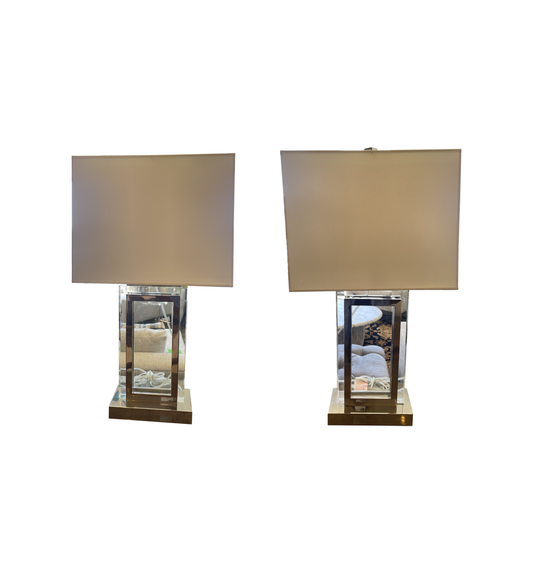 Eichholtz "Arlington" Crystal and Chrome Lamps, a pair (0LN003)