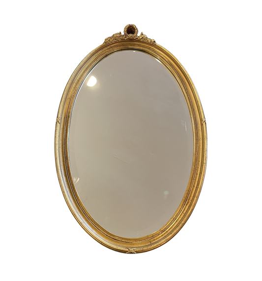 Carolina Mirror Co Oval Mirror with Gilt Frame (0H0004)