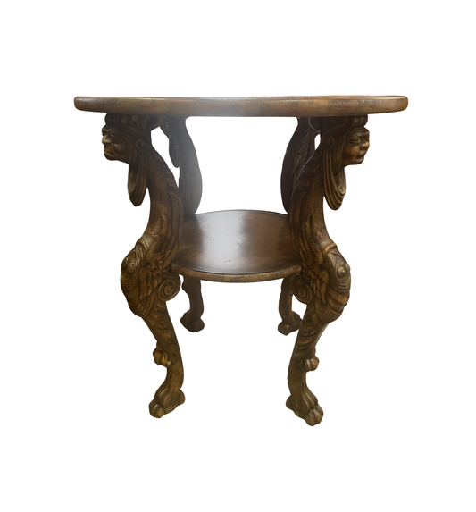 Maitland Smith Figural Head End Table, Two Tier (0JQ001)