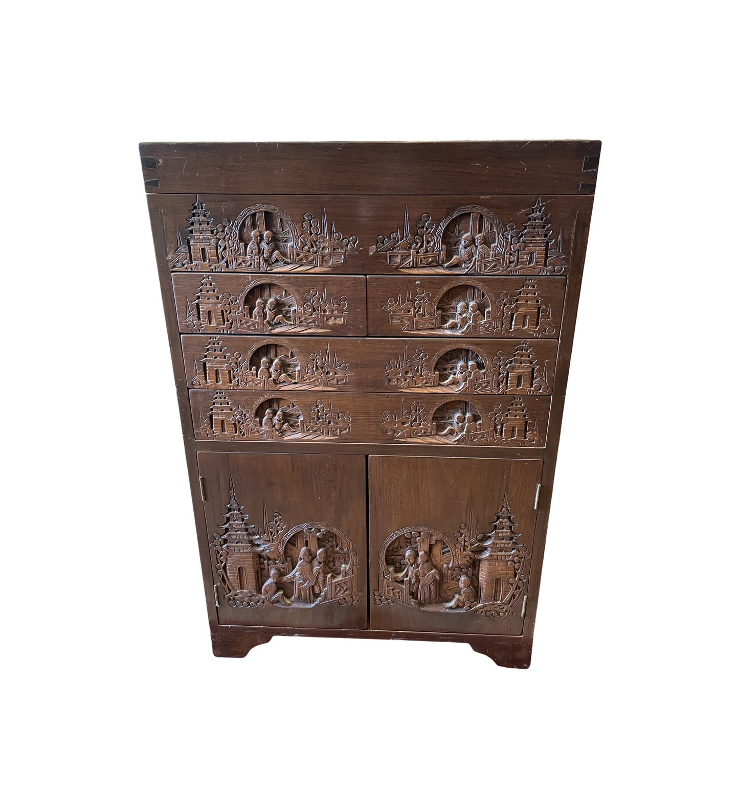 Carved Asian Silverware Chest, floor standing (0NJ00A)