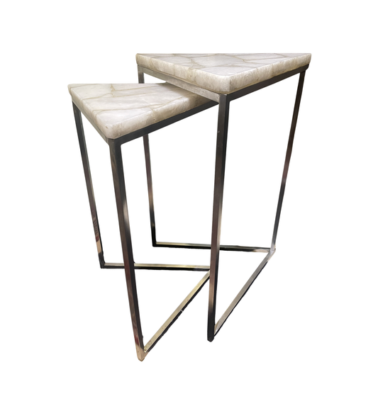 Tozai Triagular Nesting tables with marble top (0IV018)