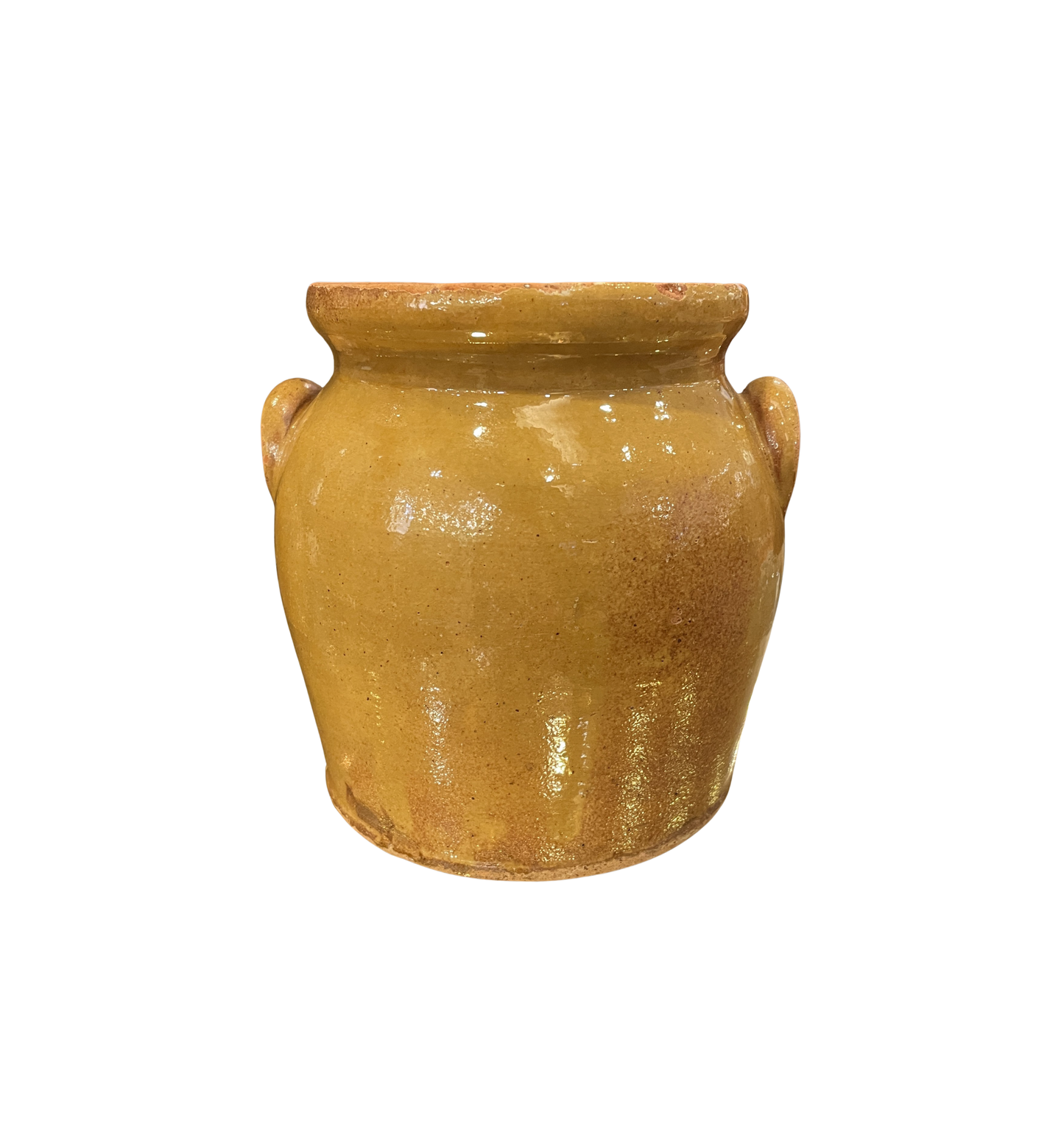 Small French Terracotta Confit Pot in Mustard (0JL01R)