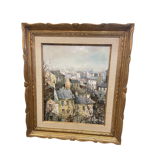 Lucien Delarue (French, 1925-2011) Oil on Canvas French Cityscape (0JZ00C)