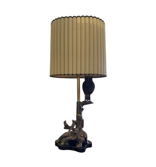 Marbro Owl and Bird Bronze Lamp (0MJ003)