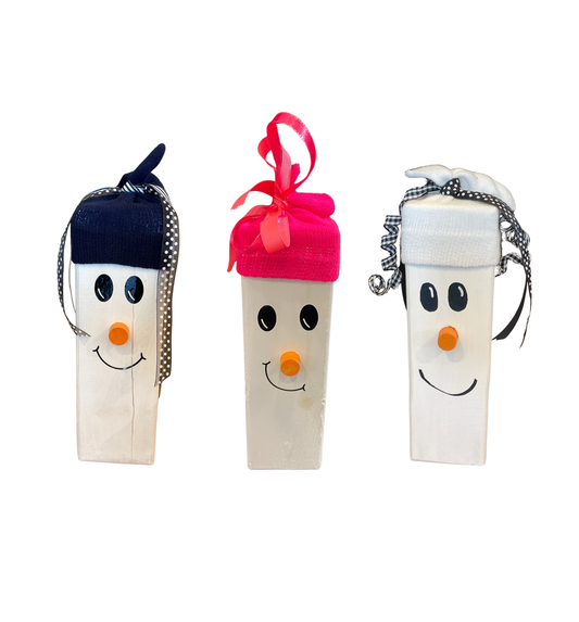 Wood Block Snowman, Large (00O00B)