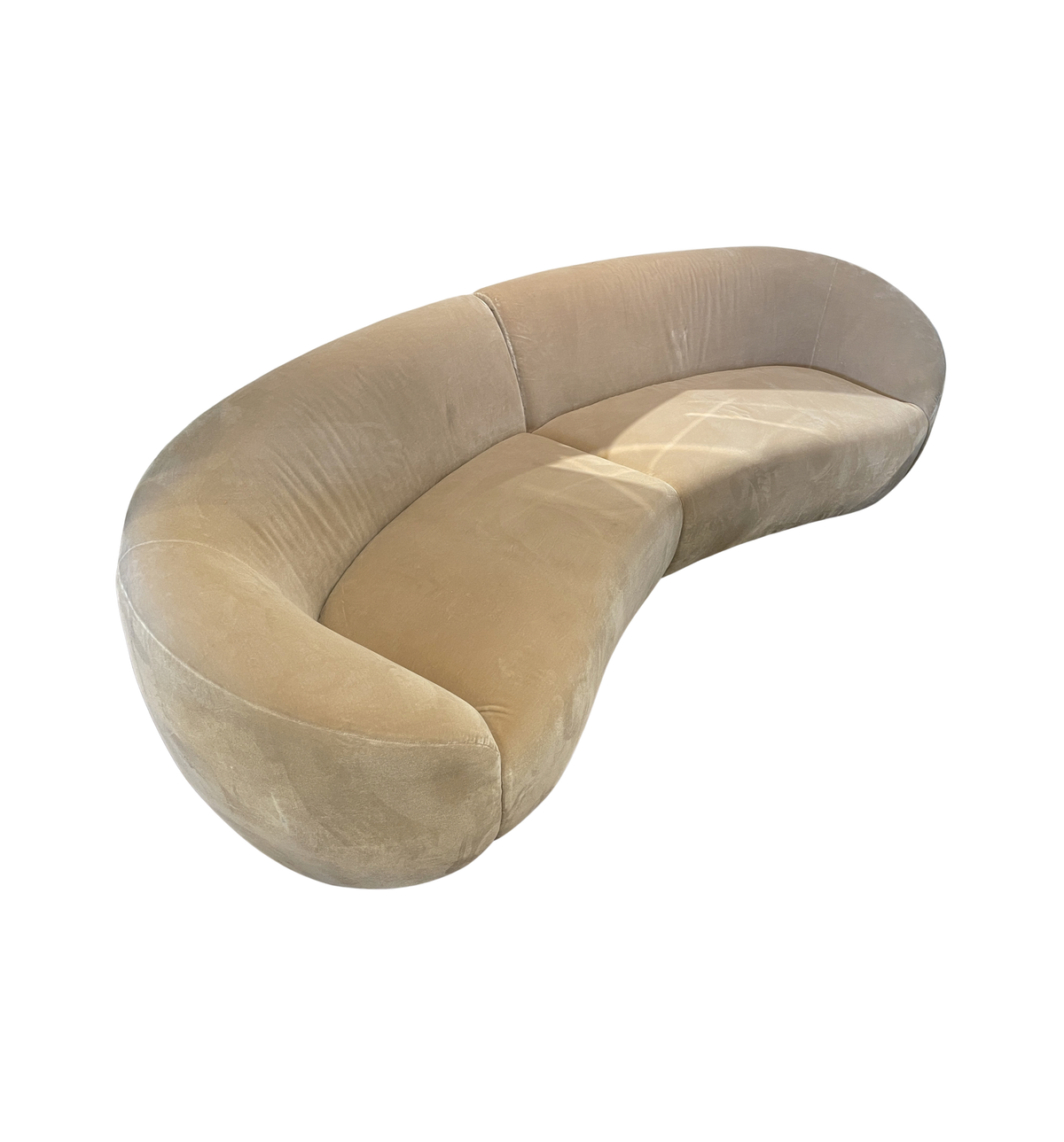 CB2 Roma Curved Sofa, Faux Mohair (0LG020)