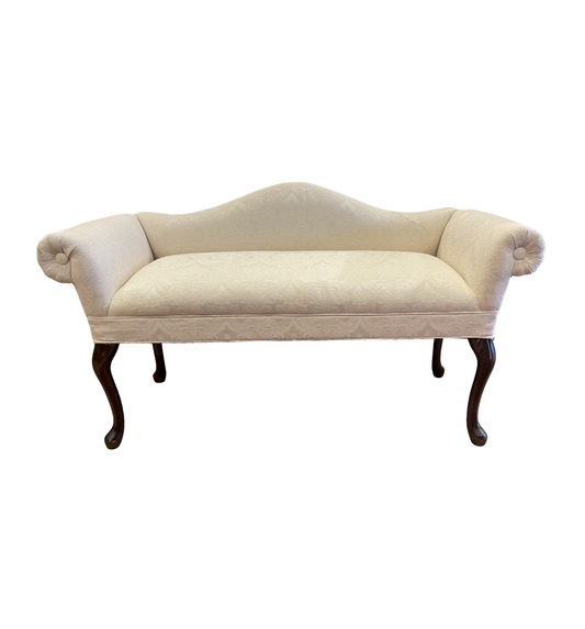 Upholstered Queen Anne Bench, AS IS (0IQ001)