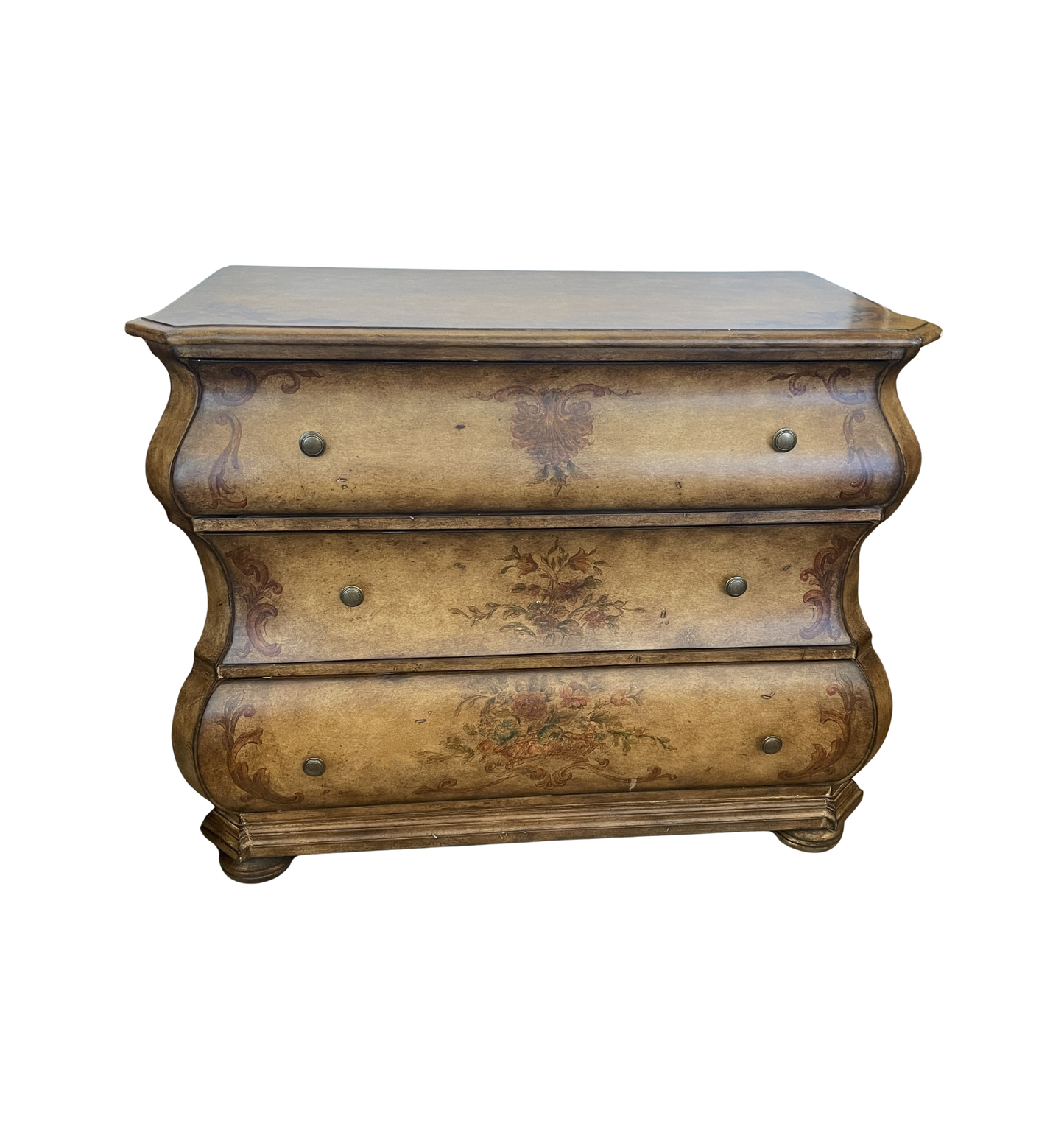 Faux Finish Bombe Chest, 3 drawers (0OU00A)