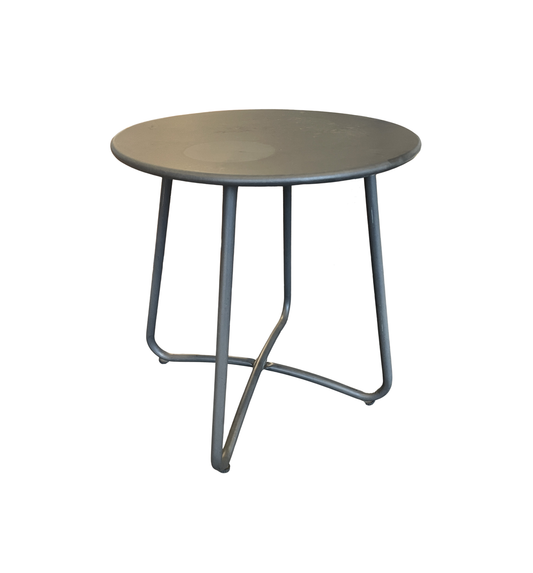 Crate and Barrel Steel Side Table, round (Two available) (0HV007)