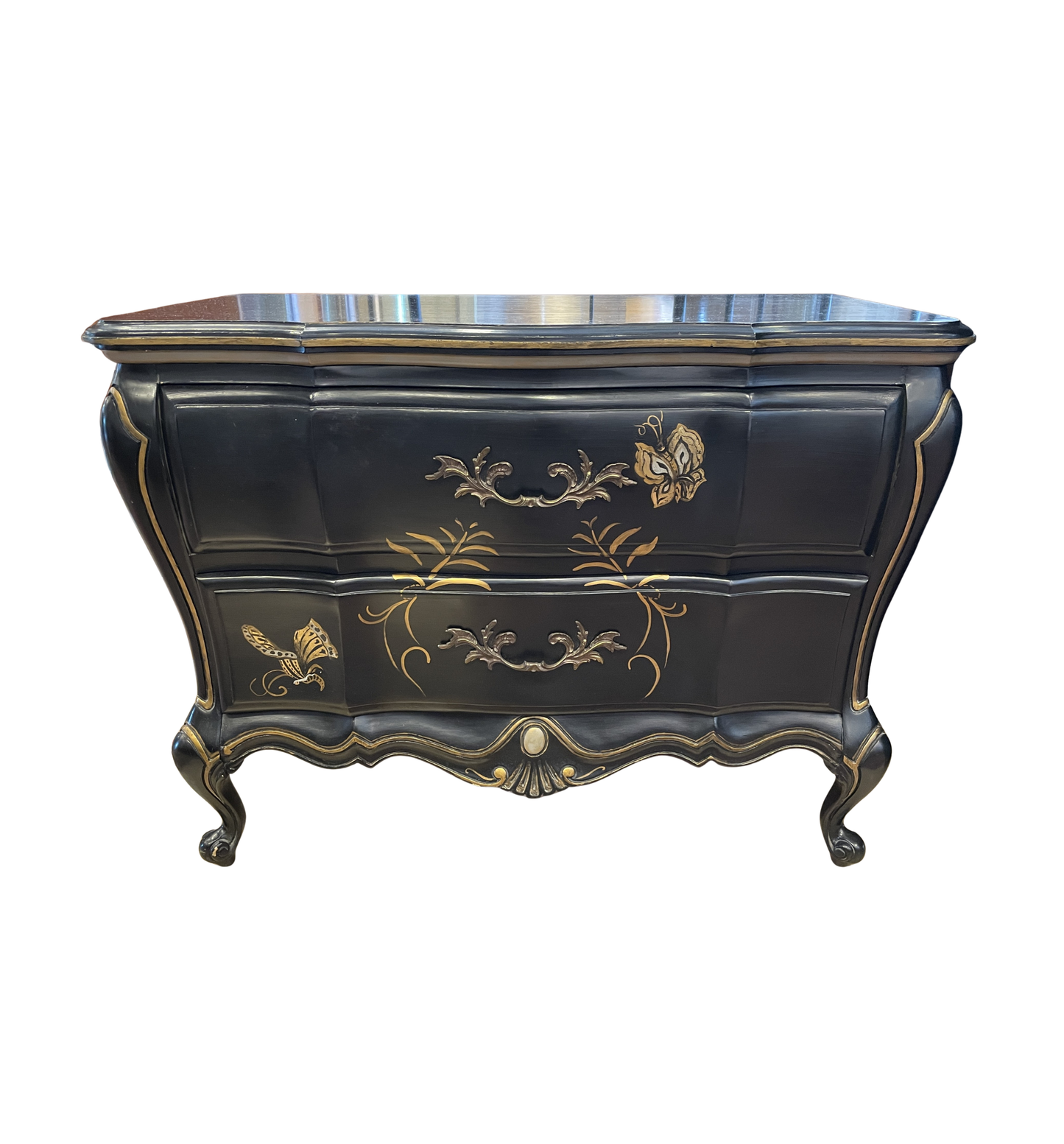 Two drawer chest with butterflies, AS IS (0OQ00F)