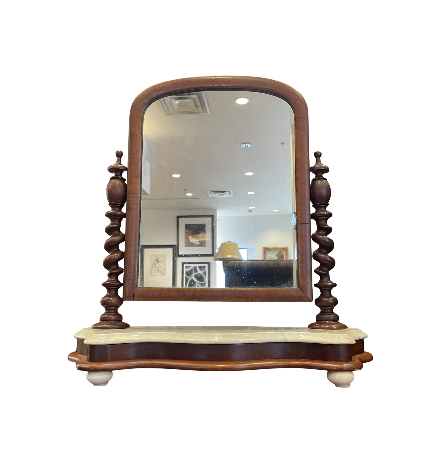 Antique Barley Twist Shaving Mirror, AS IS (0KT006)