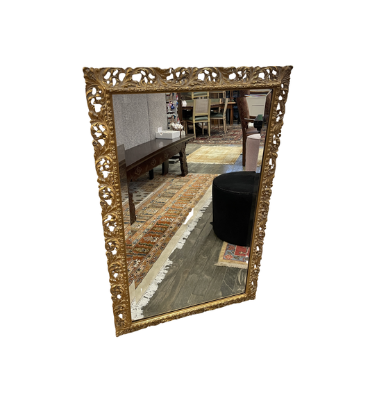 Wood Carved Gilt Framed Mirror, Vertical (0JF001)