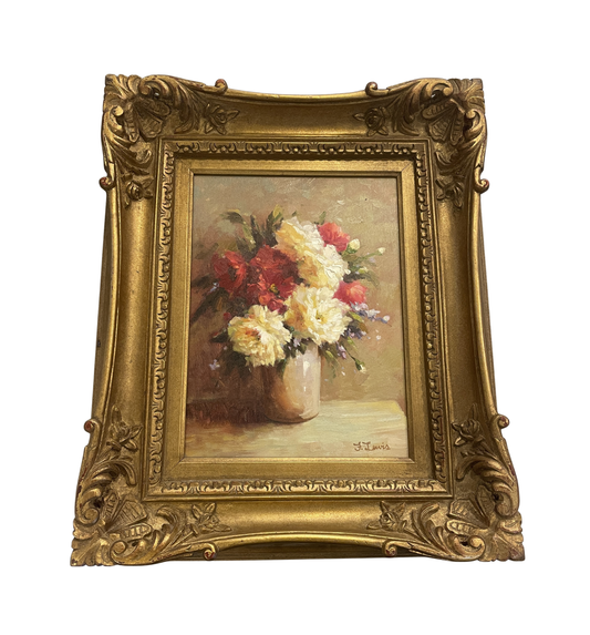 F Lewis Floral Still Life Oil on Canvas (01D01A)