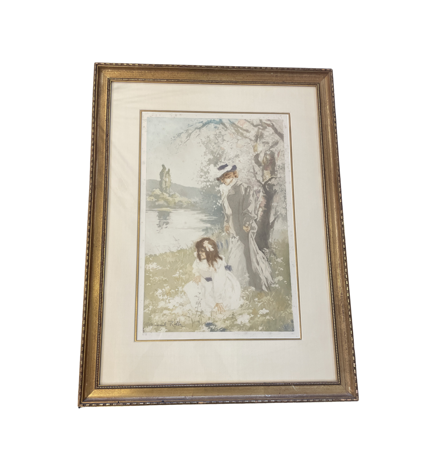 Manuel Robbe "Avril" Aquatint, AS IS (0HN006)