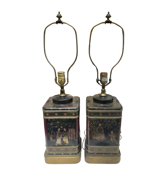 Pair Frederick Cooper Chinoiserie Lamps, no shades (0JL005)