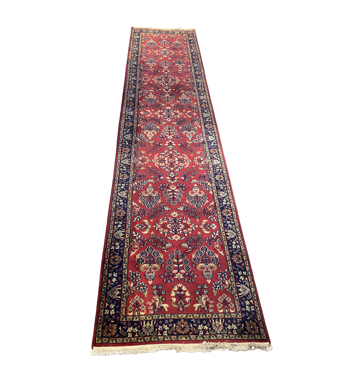 Hand Knotted Sarouk Runner (Approx. 12x2'7) (0PO003)