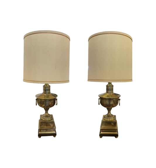 Vintage Fredrick Cooper Brass Urn Lamps, a pair (0LN002)
