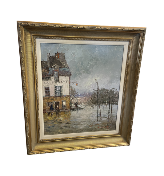 "Flood at Port Marley" after Alfred Sisley, Signed Morgan (0OT011)