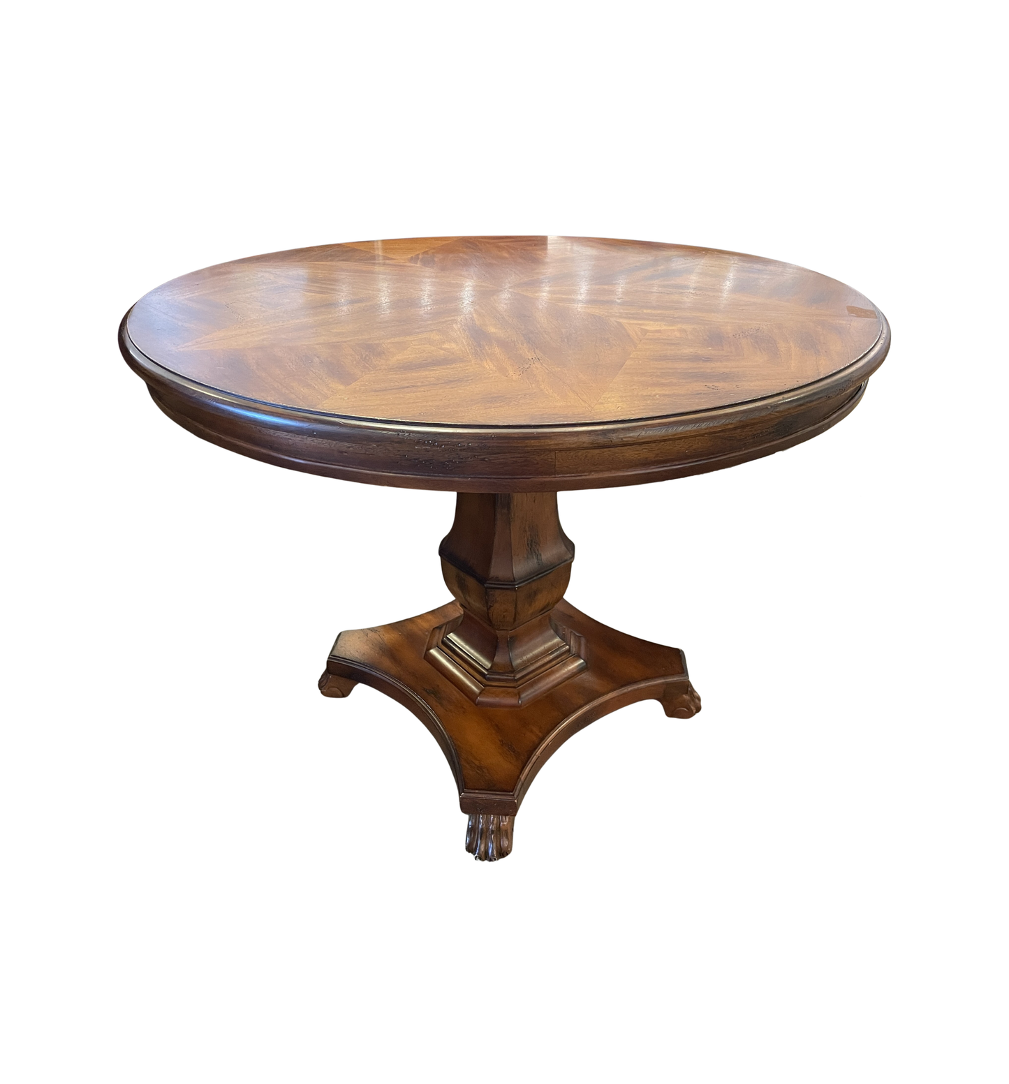 Starburst Veneer Top Center Table with Claw Feet, AS IS (0ED00H)
