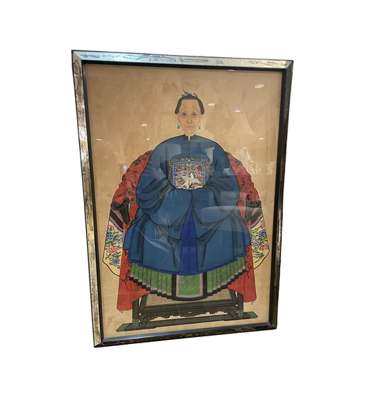 Chinese Ancestor in Vintage Mirrored Frame (0JZ002)
