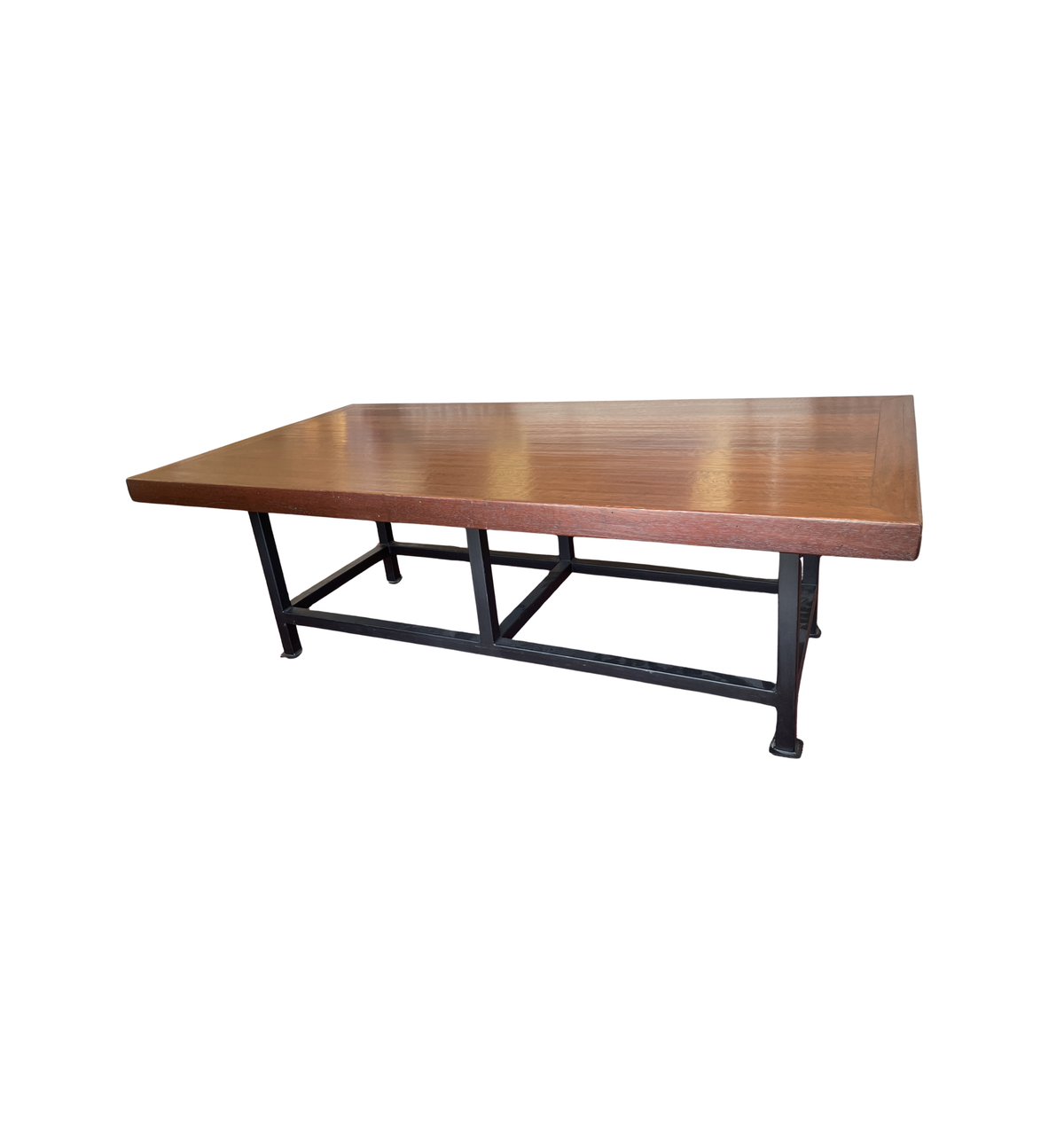 Iron and Plank Wood Coffee Table (01B031)