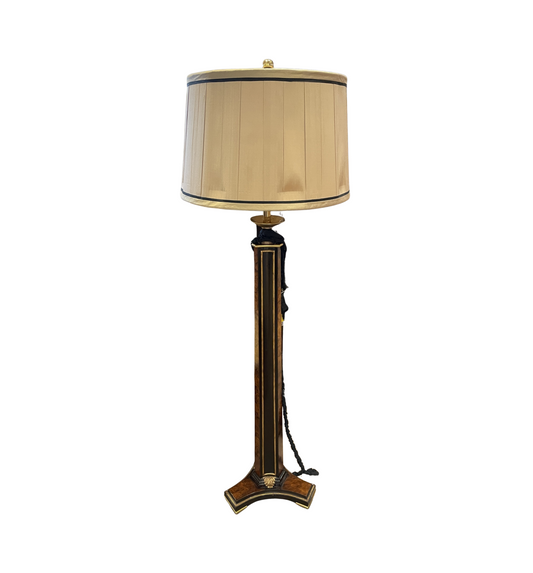 Maitland Smith Burled Wood Regency-style floor lamp (05S00Z)
