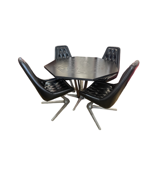 Vladimir Kagan for Chromecraft "Sculpta" Table and Chairs, Star Trek (0JO002)