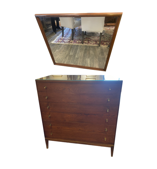 RWay Tall Mid Century Dresser with Mirror (0L0004)