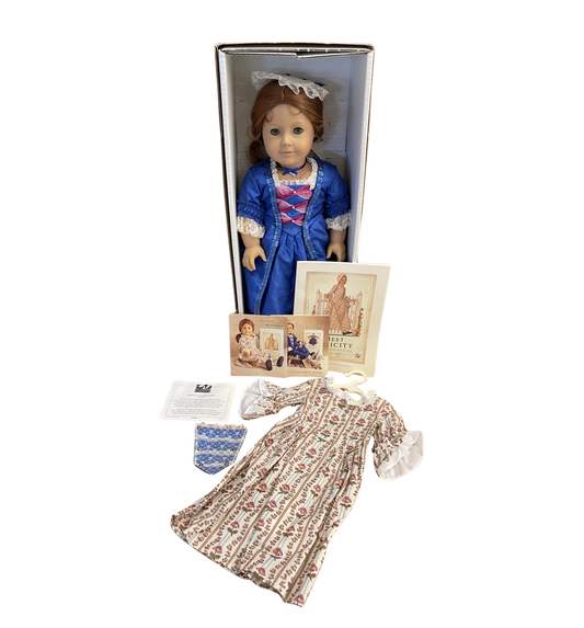 American Girl Doll Felicity with Christmas Dress, No Bonnet, Vintage (0OR00N)