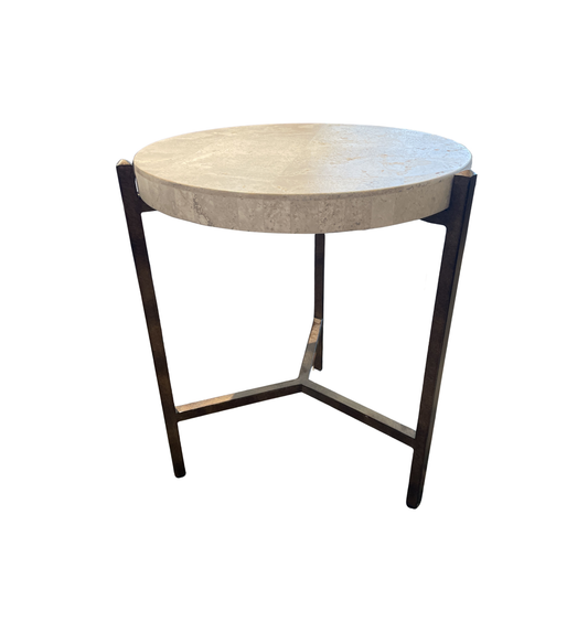 Cachet Travertine Round End Table (Two available 0LG01X 0LG01Y)