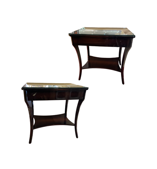 Pair of Ombre Lacquer Sabre Leg Nightstands with Single Drawer (0KP00Q)