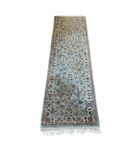 Seafoam Hand Knotted Runner, Indo Paki (2'2x7'3) (0LP00C)