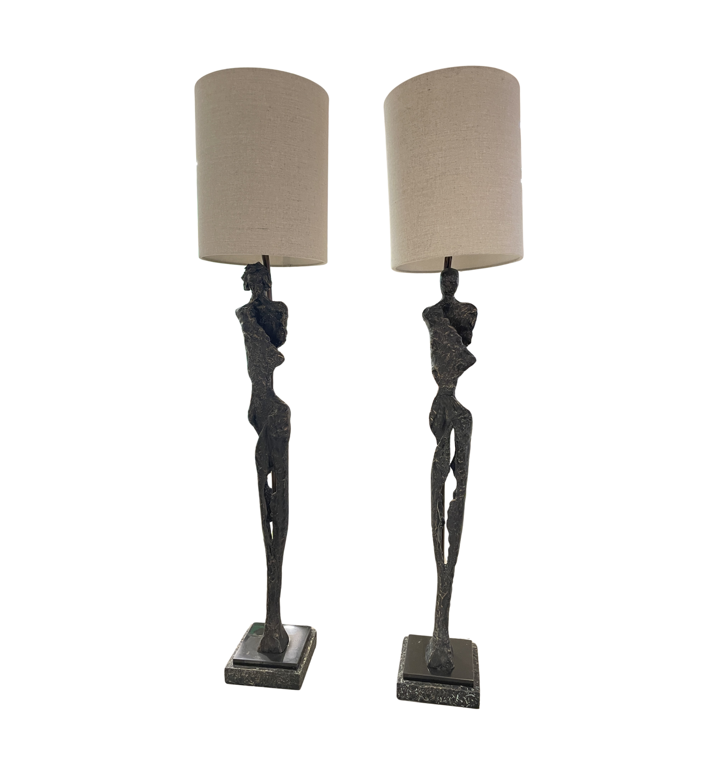Wildwood "Artemis" and "Gertrude" Figural Buffet Lamps, a pair (0IV002)