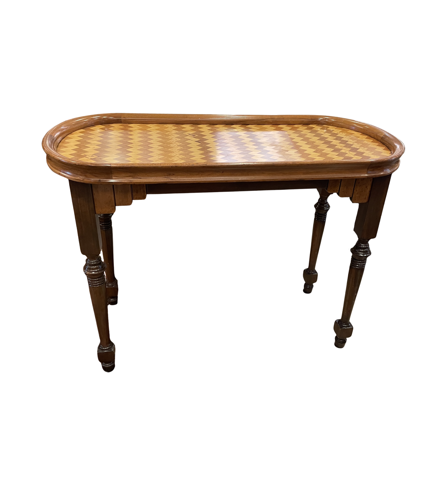Oval Parquetry Library Table or Bar Table (00Y00H)