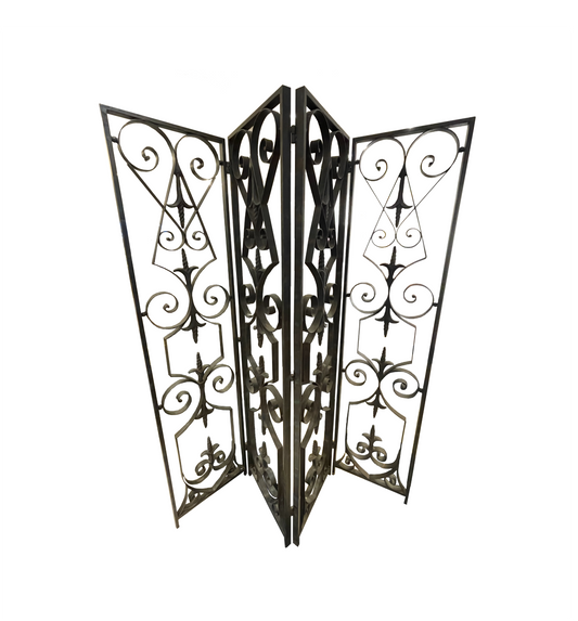 French Iron 4 Panel Room Divider (0JR007)