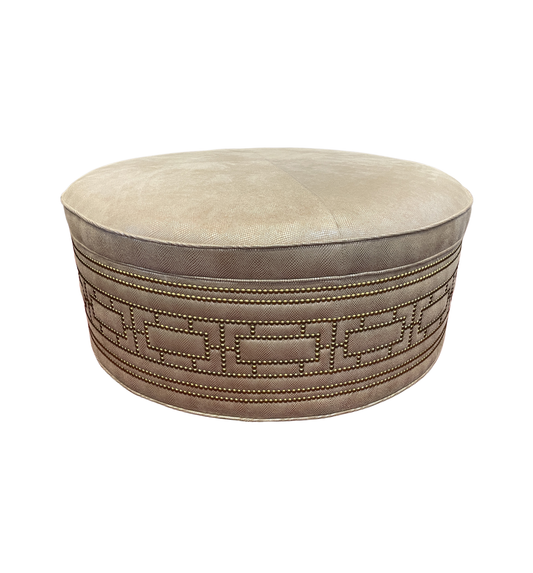 Marge Carson Style Gold Round Ottoman (0N4006)
