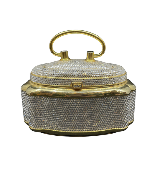 Judith Leiber Crystal Box Top Handle Minaudiere (0MC003)