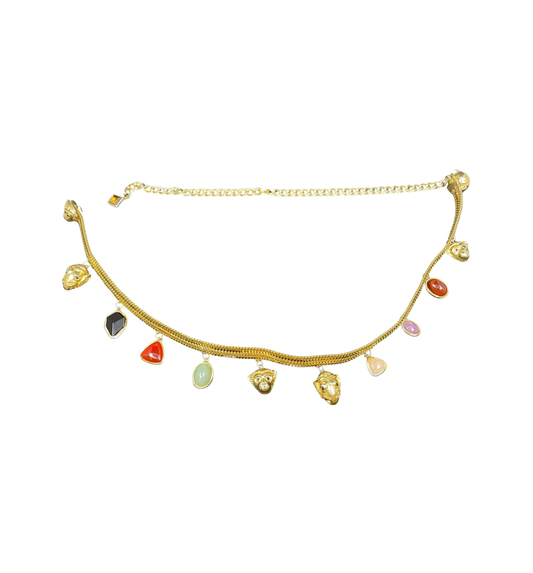 Judith Leiber Gold Animal and Jewel Belt (0MC006)