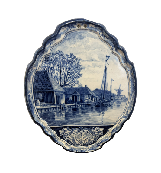 Antique Delft Plaque of Boat (095005)