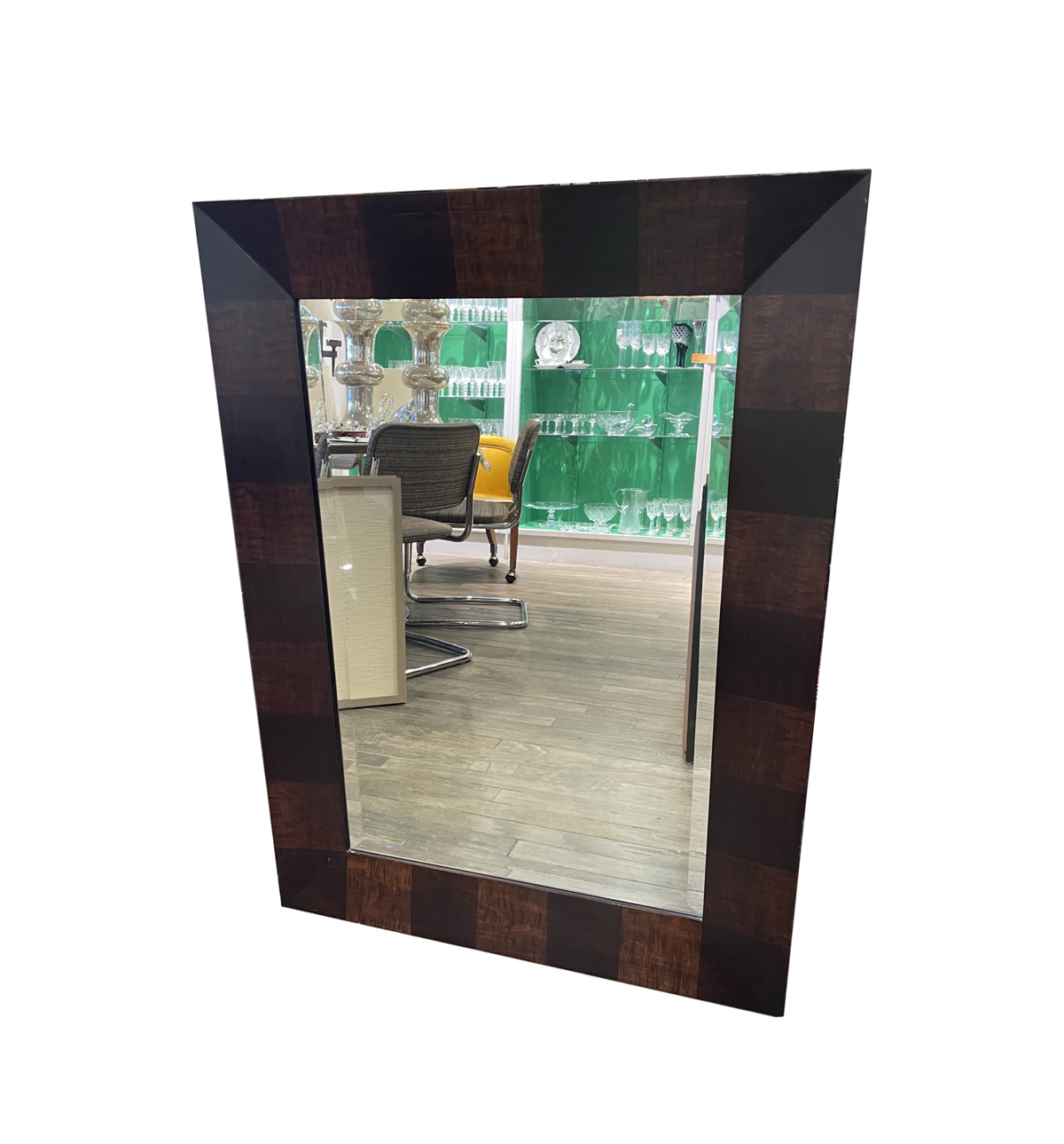 Dual Toned Beveled Wooden Framed Mirror, AS IS (01B02J)
