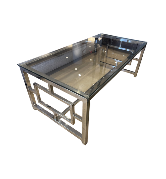 Chrome and Glass Modern Cocktail Table (0KW004)