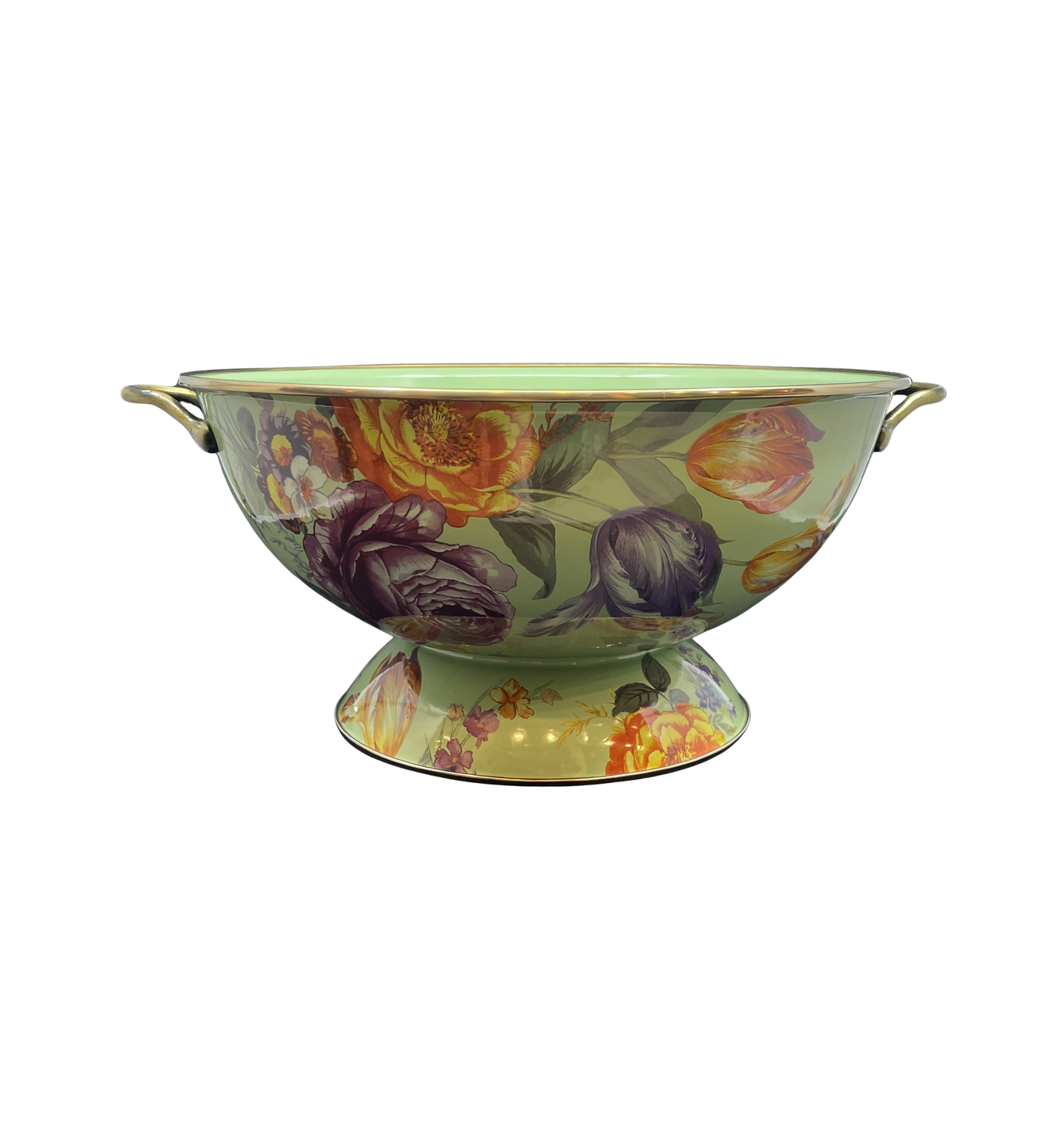 Mackenzie-Childs Large Flower Market Green Bowl (0OO00C)