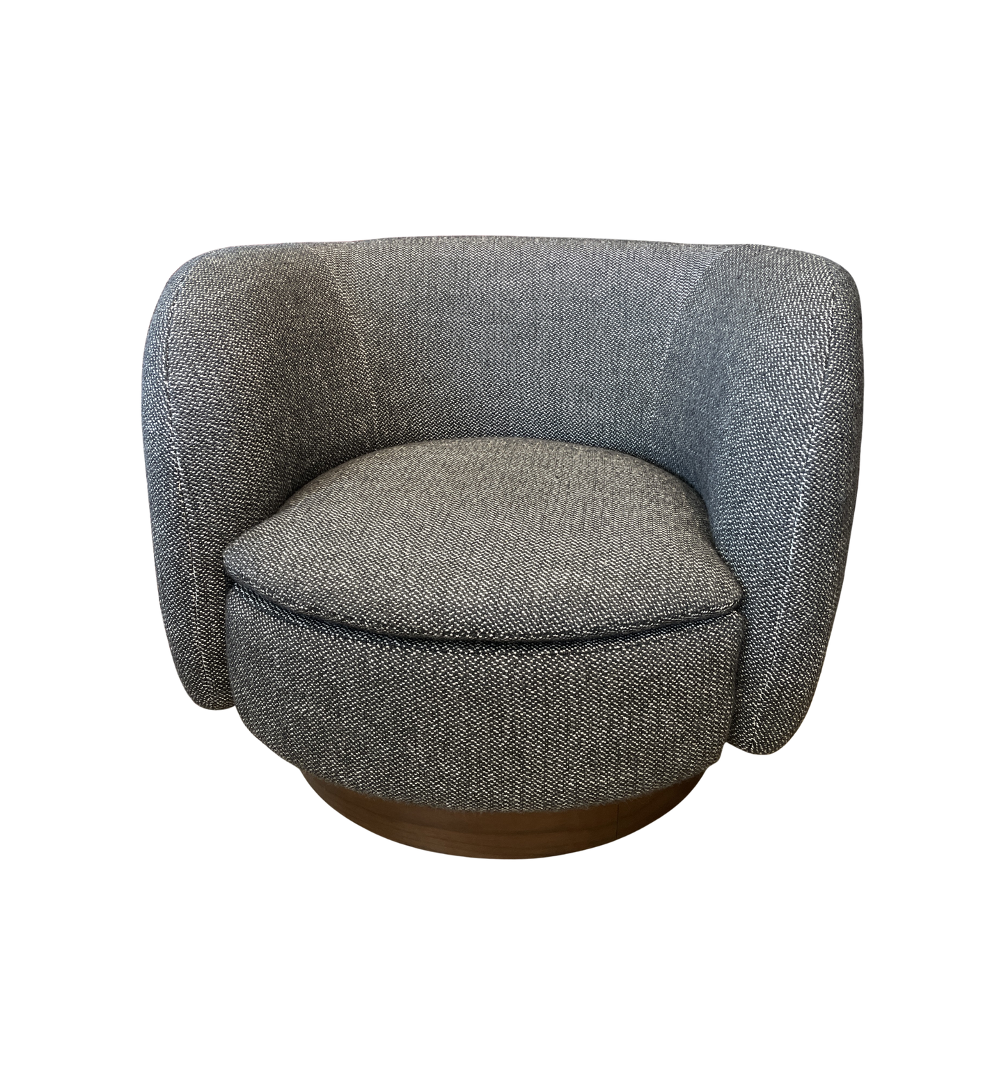 CB2 "Muir" Gray Woven Swivel Chair (Two available 0LG00Z and 0LG010)