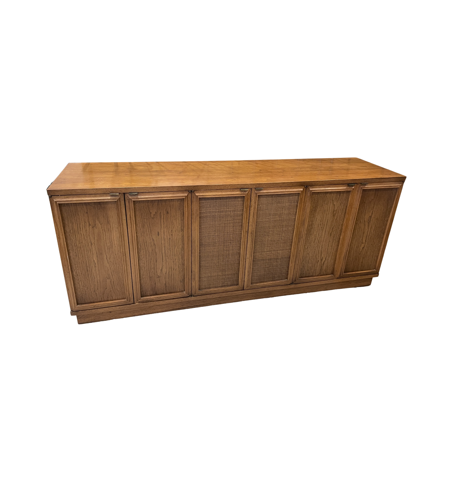 Mid Century Credenza with Woven Doors, AS IS (0NJ007)